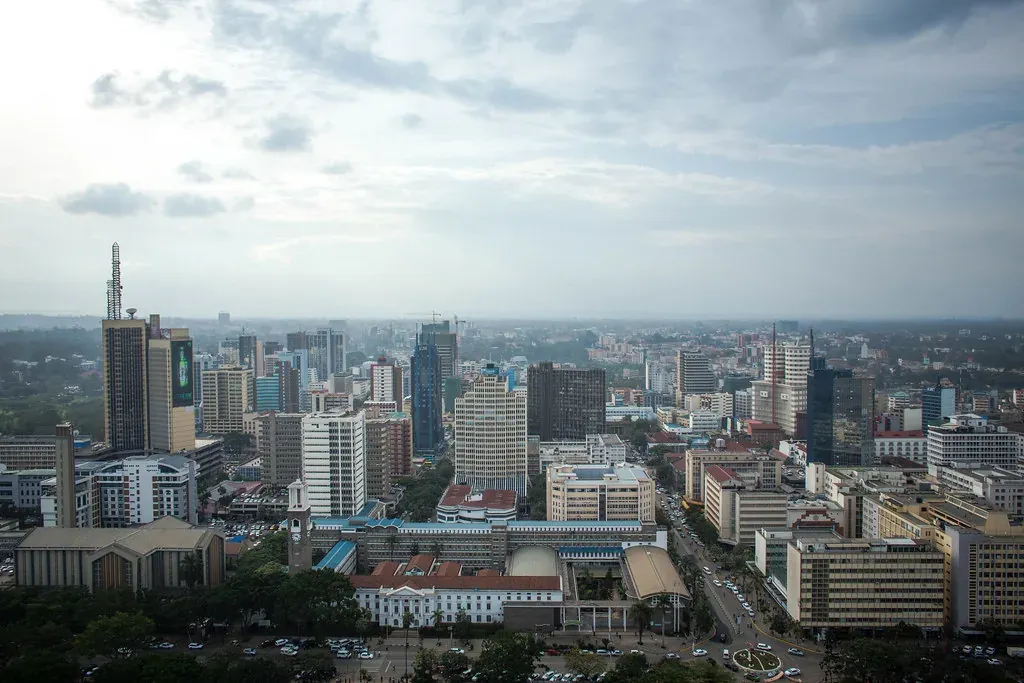 Nairobi’s city centre, with the Kenyatta International Convention Centre